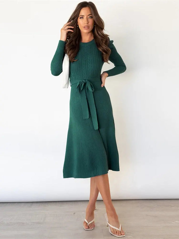 Women's Cozy Chic Knitted Midi Dress-MODAUTLET