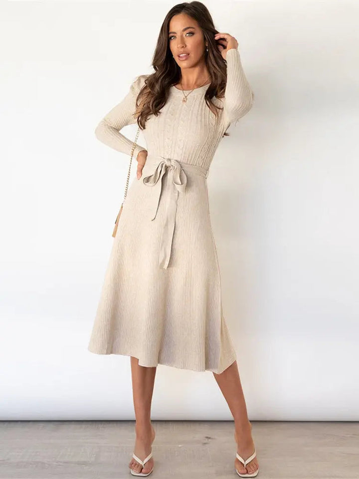 Women's Cozy Chic Knitted Midi Dress-MODAUTLET