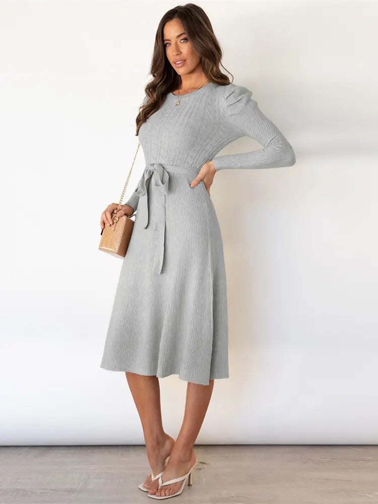 Women's Cozy Chic Knitted Midi Dress-MODAUTLET