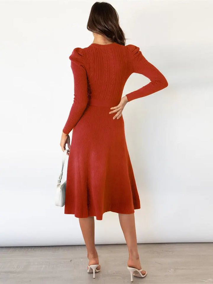 Women's Cozy Chic Knitted Midi Dress-MODAUTLET