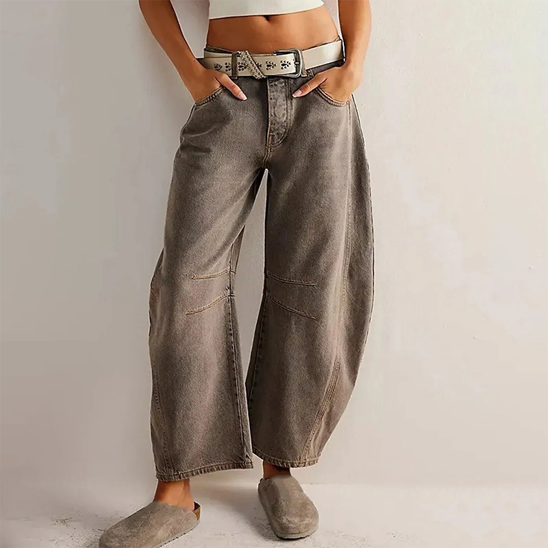 Ruby Wide leg Jeans Light Brown