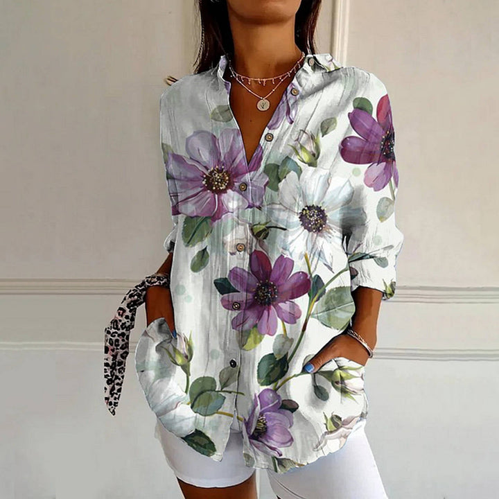 Women's Vintage Floral Blouse-MODAUTLET