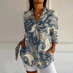 Women's Vintage Floral Blouse Dark blue