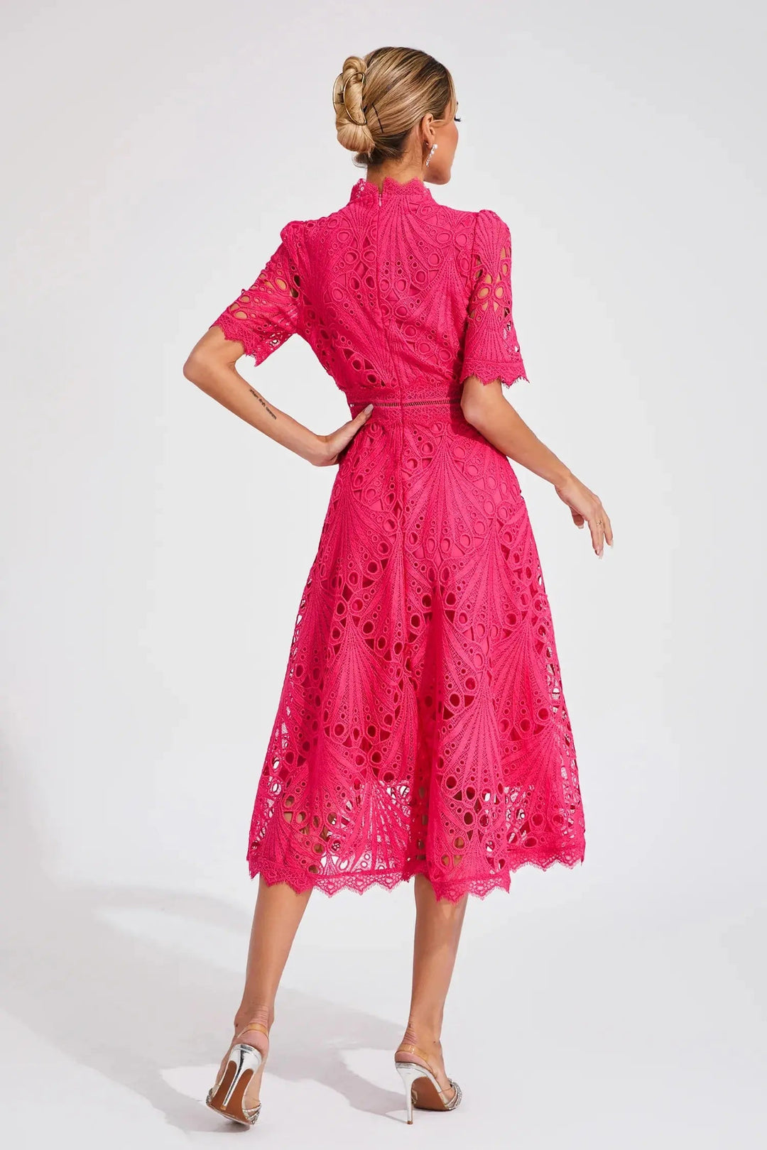Women's Elegant Lace Midi Dress – Timeless Style-MODAUTLET