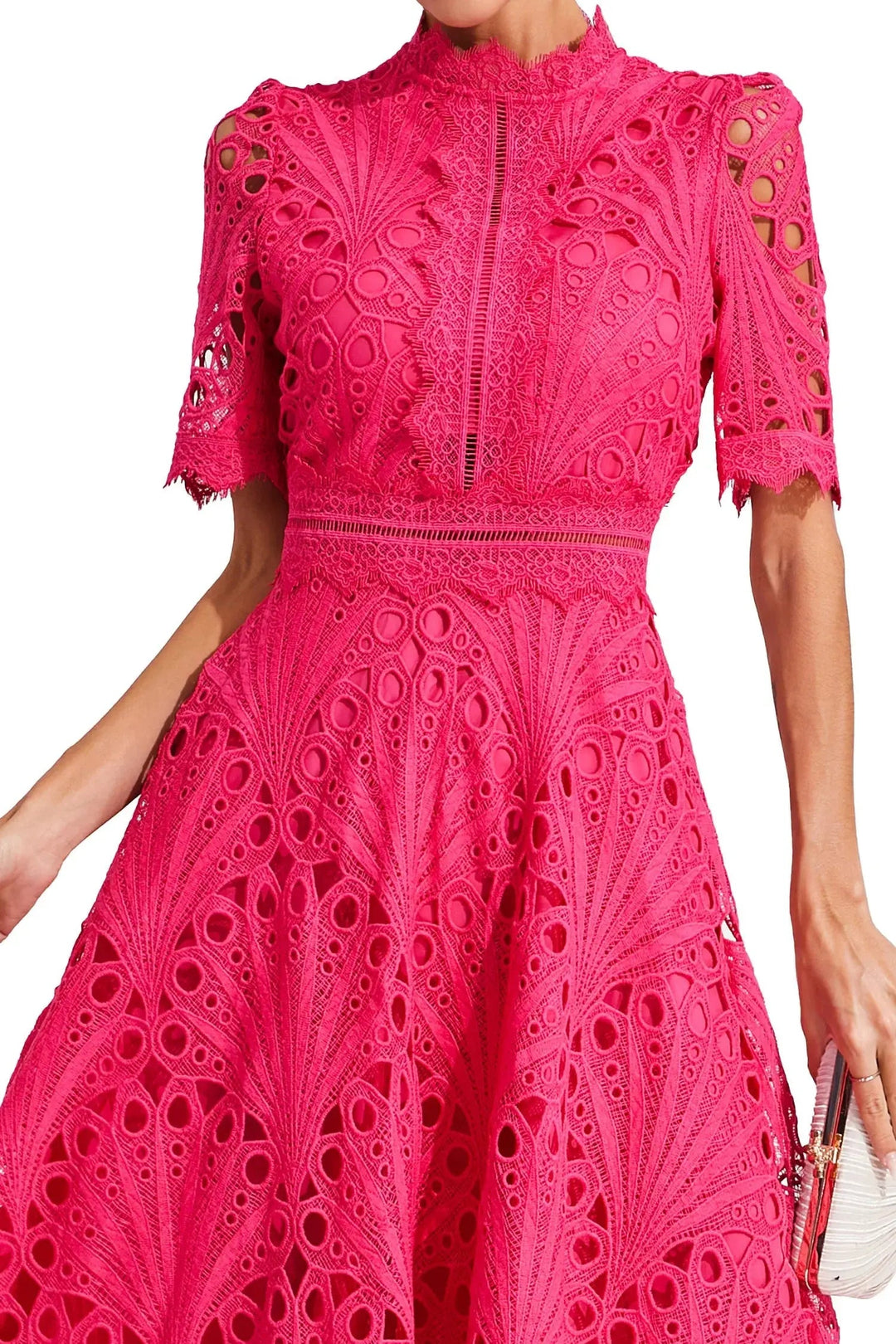 Women's Elegant Lace Midi Dress – Timeless Style-MODAUTLET