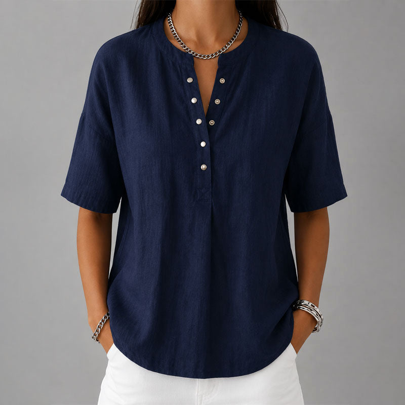 Lacey | Women's Casual Snap-Front Top-MODAUTLET