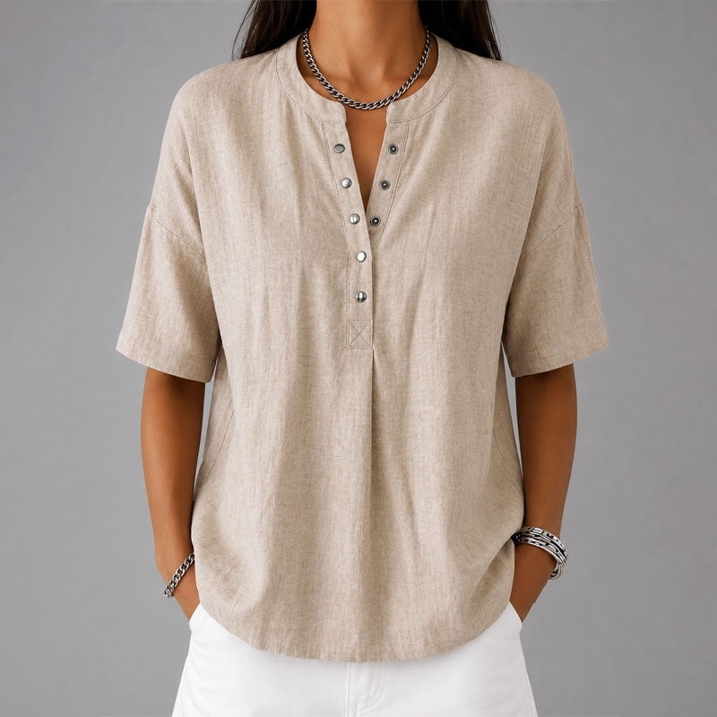 Lacey | Women's Casual Snap-Front Top-MODAUTLET