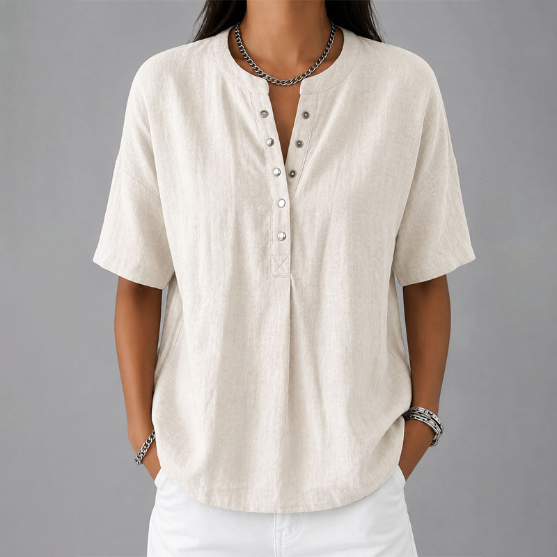 Lacey | Women's Casual Snap-Front Top-MODAUTLET