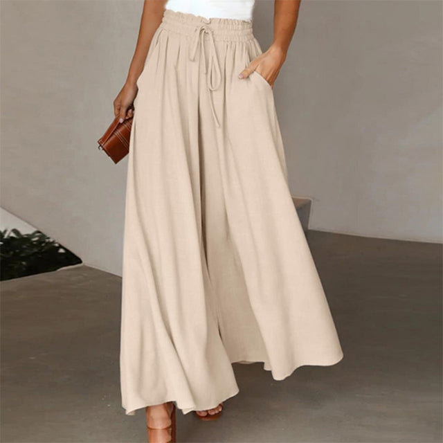 Women's High-Waisted Wide Leg Flow Pants-MODAUTLET