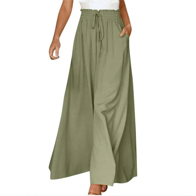 Women's High-Waisted Wide Leg Flow Pants-MODAUTLET