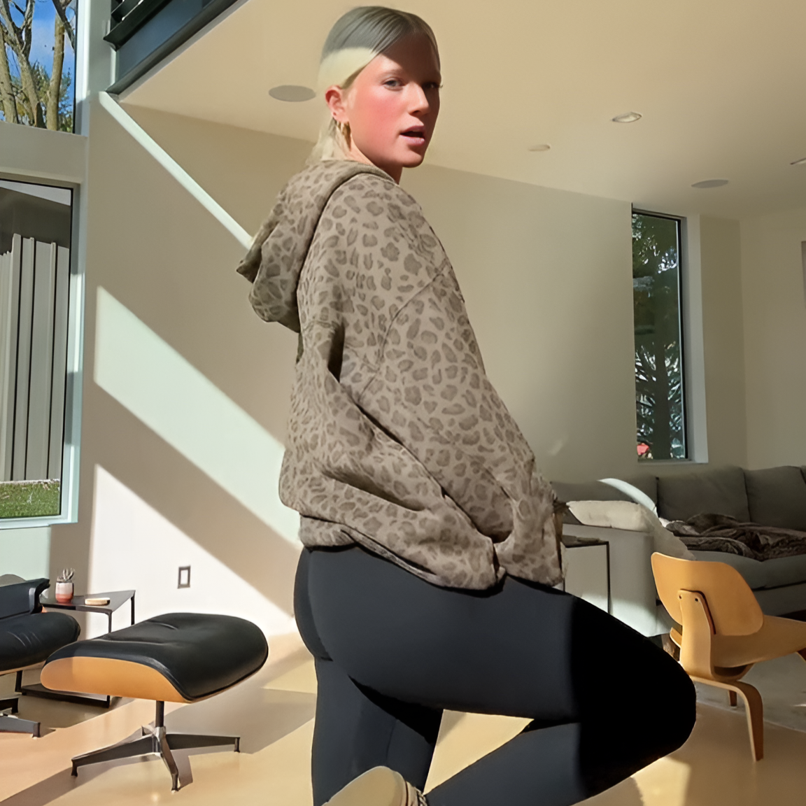 Leopard Print Hoodie For Unisex Casual Streetwear Style