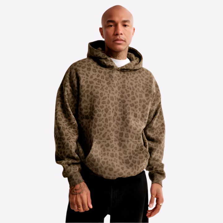 Leopard Print Hoodie For Unisex Casual Streetwear Style