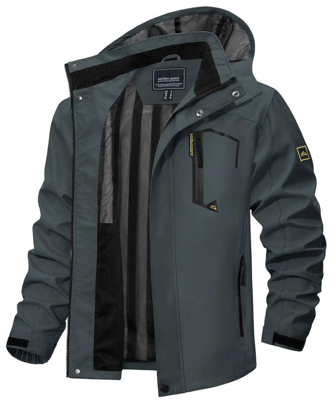 Lightweight Waterproof Windbreaker Jacket for Men with Mesh Lining Orange-2 4XL