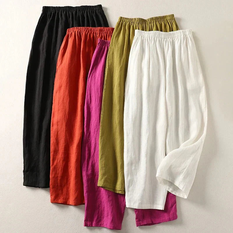 Women's Lightweight Linen Pants Set - 5 Pack Trousers-MODAUTLET