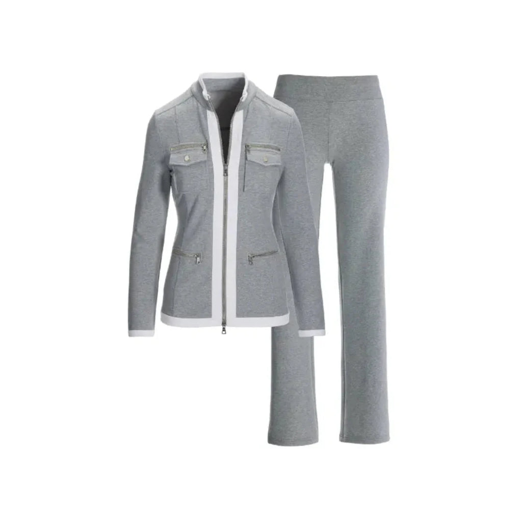 Contrast-Trim Zip Jacket & Pant Set