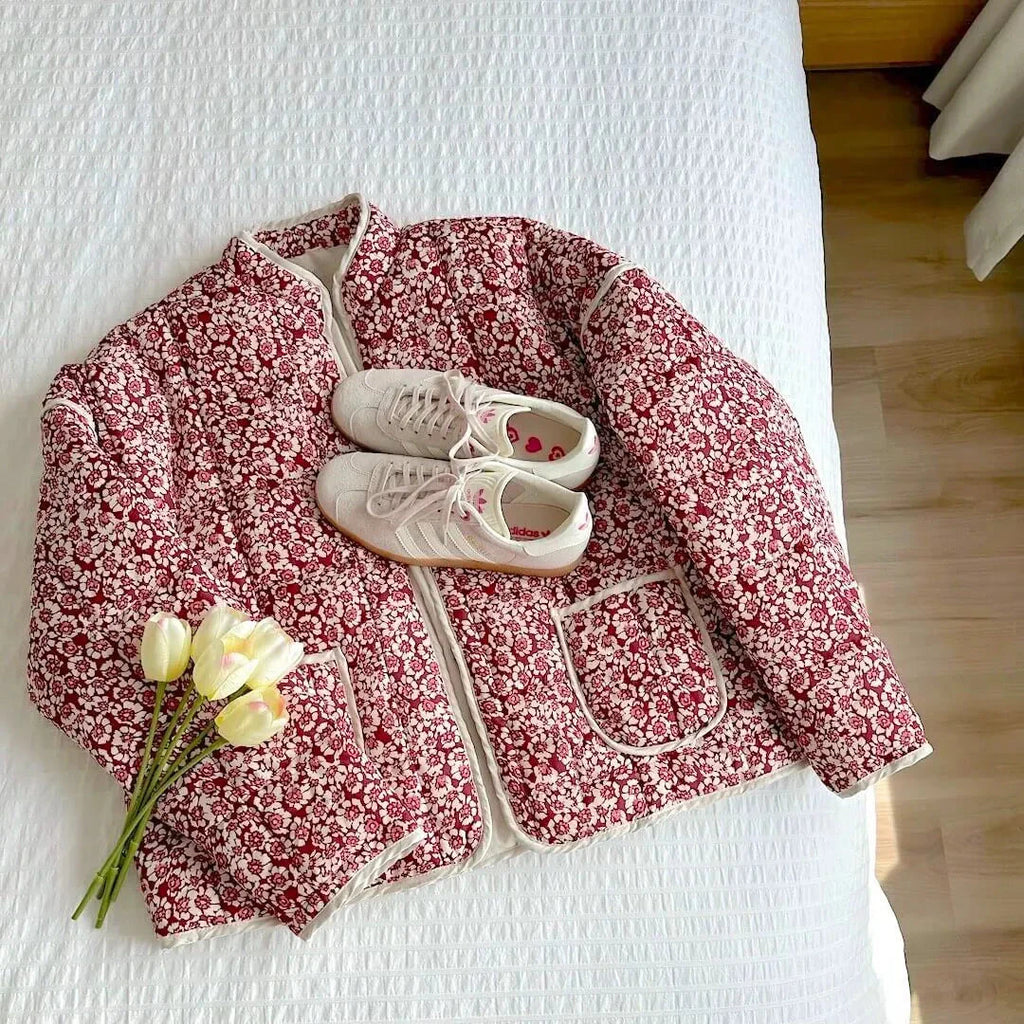 Floral Quilted Jacket for Women