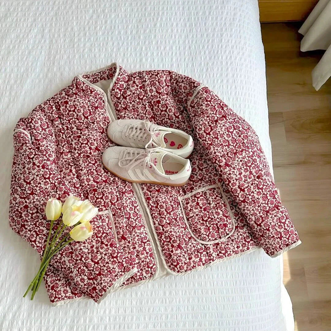 Floral Quilted Jacket for Women