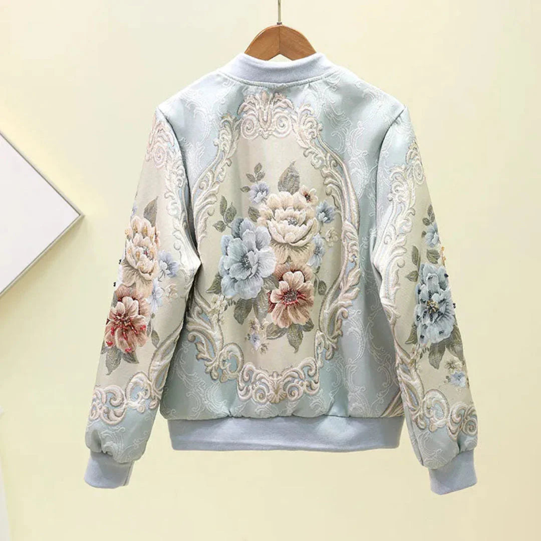 Embroidered Floral Bomber Jacket