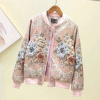Embroidered Floral Bomber Jacket