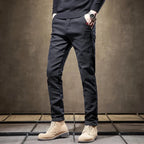 Casual Slim Fit Straight Leg Pants for Everyday Wear Black