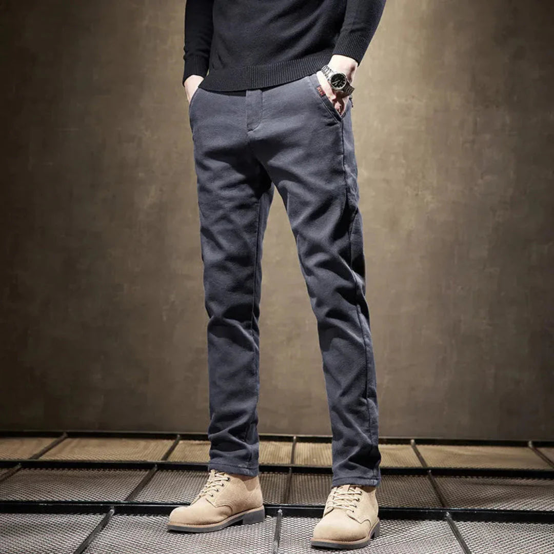 Casual Slim Fit Straight Leg Pants for Everyday Wear Gray