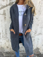 Women's Cozy Long Cardigan – Elegant Layering Essential Gray