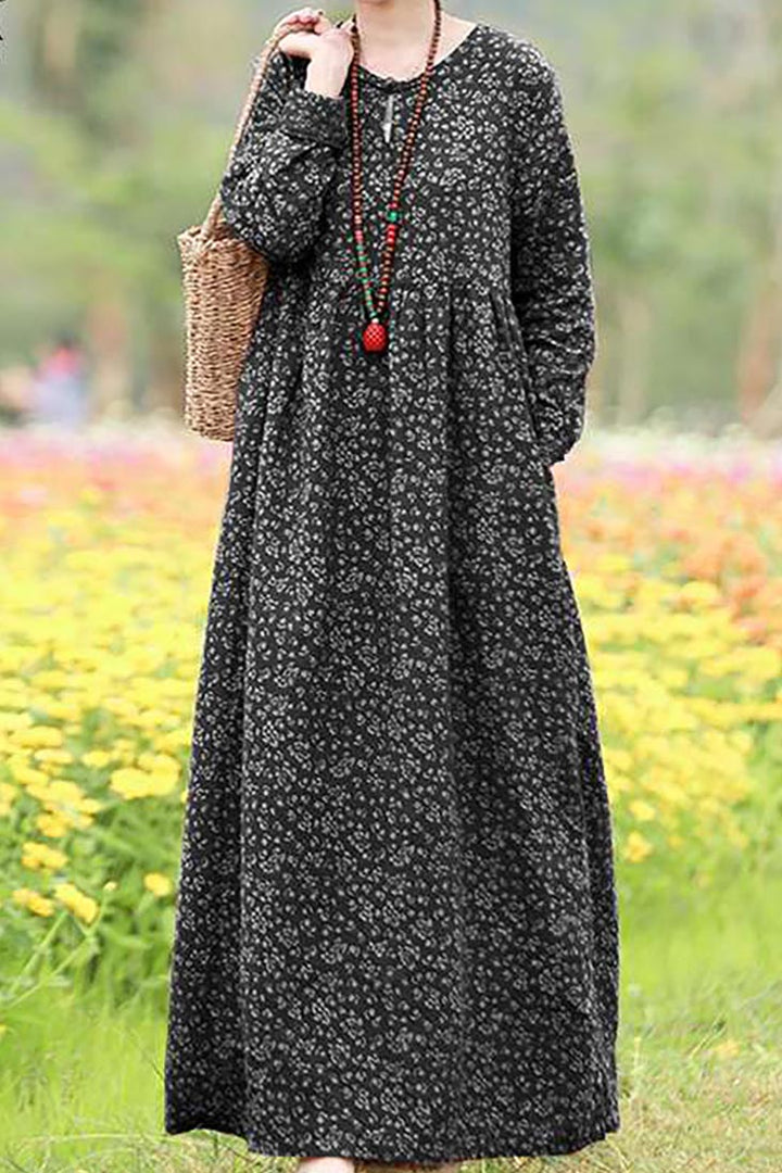 Women's Long Sleeve Maxi Dress-MODAUTLET