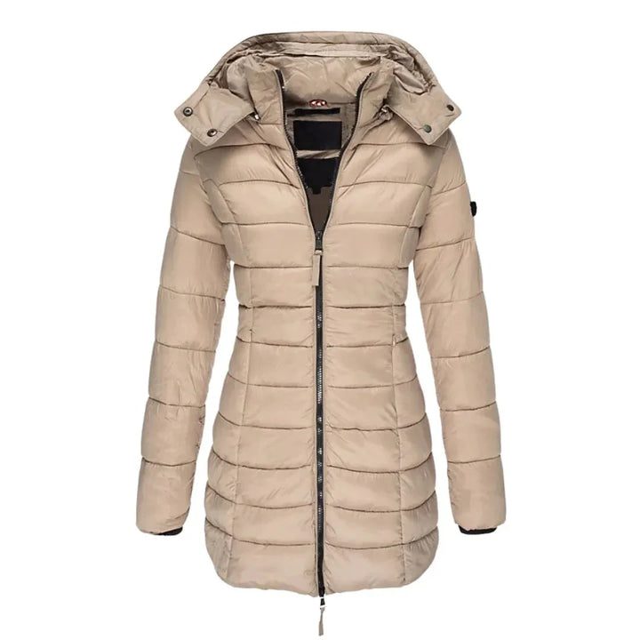 Longline Puffer Coat with Detachable Hood