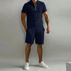 Zip Polo and Shorts Set for Men