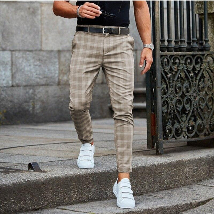 Pantalones chinos ligeros de tela para hombre