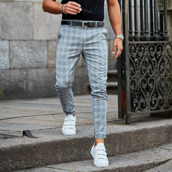 Pantalones chinos ligeros de tela para hombre