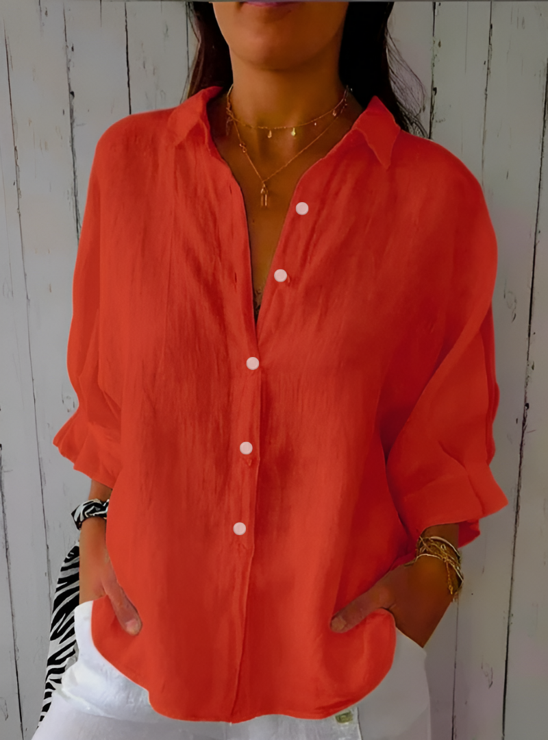 Women's Graceful Charm Blouse Orange