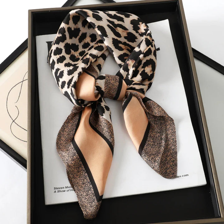 Luxurious Silk Head Scarf Jaguar