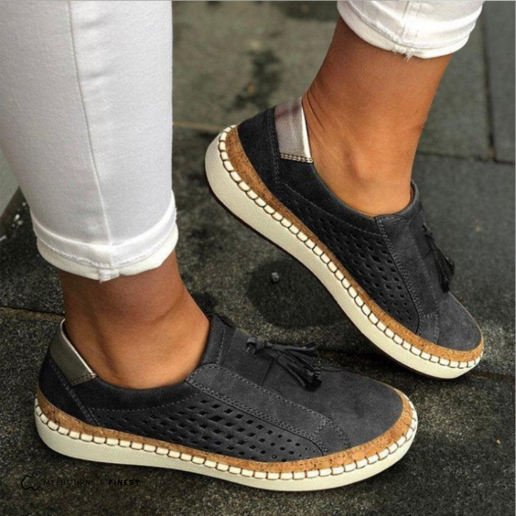 Women's Hollow Out Slip-On Sneakers Black