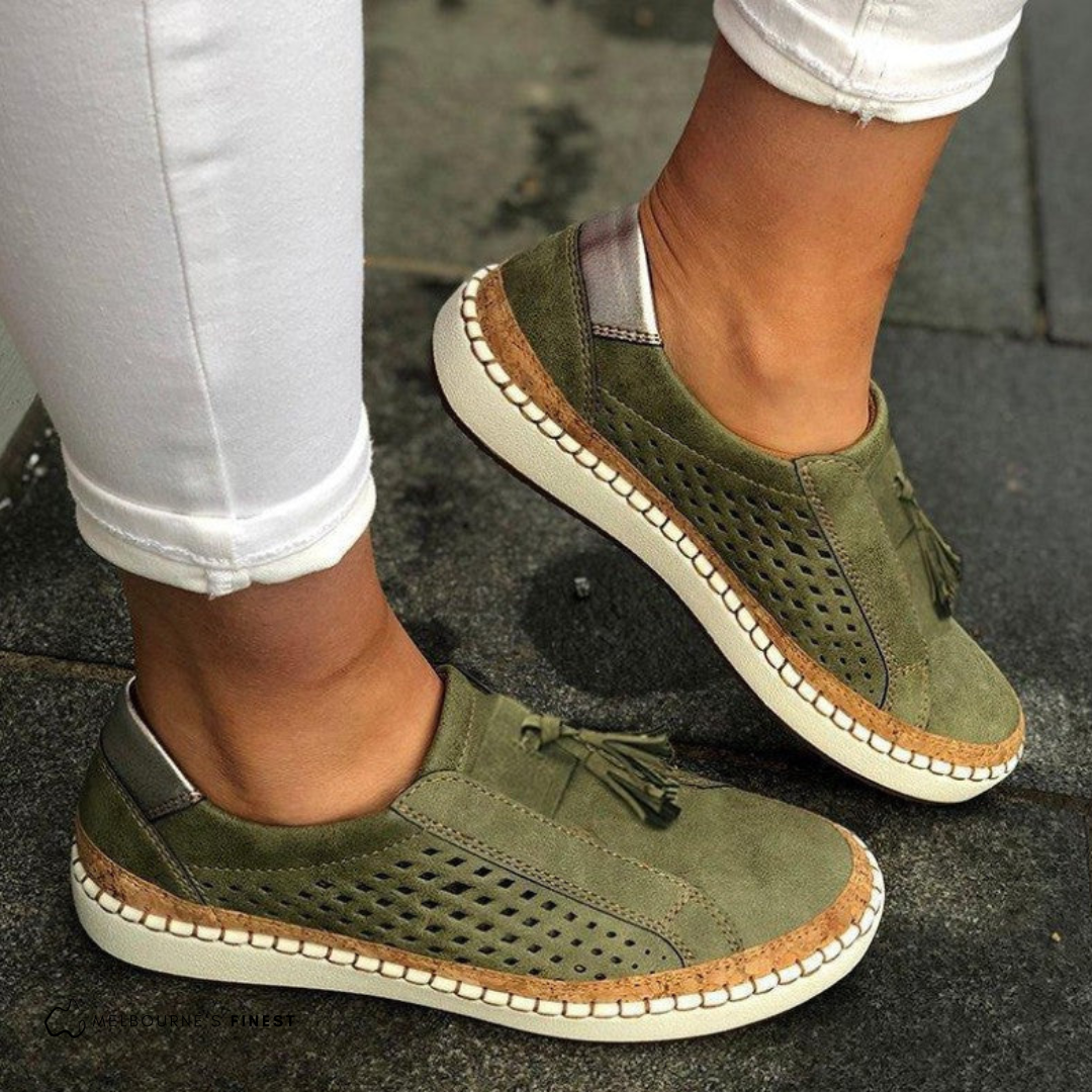 Women's Hollow Out Slip-On Sneakers Green