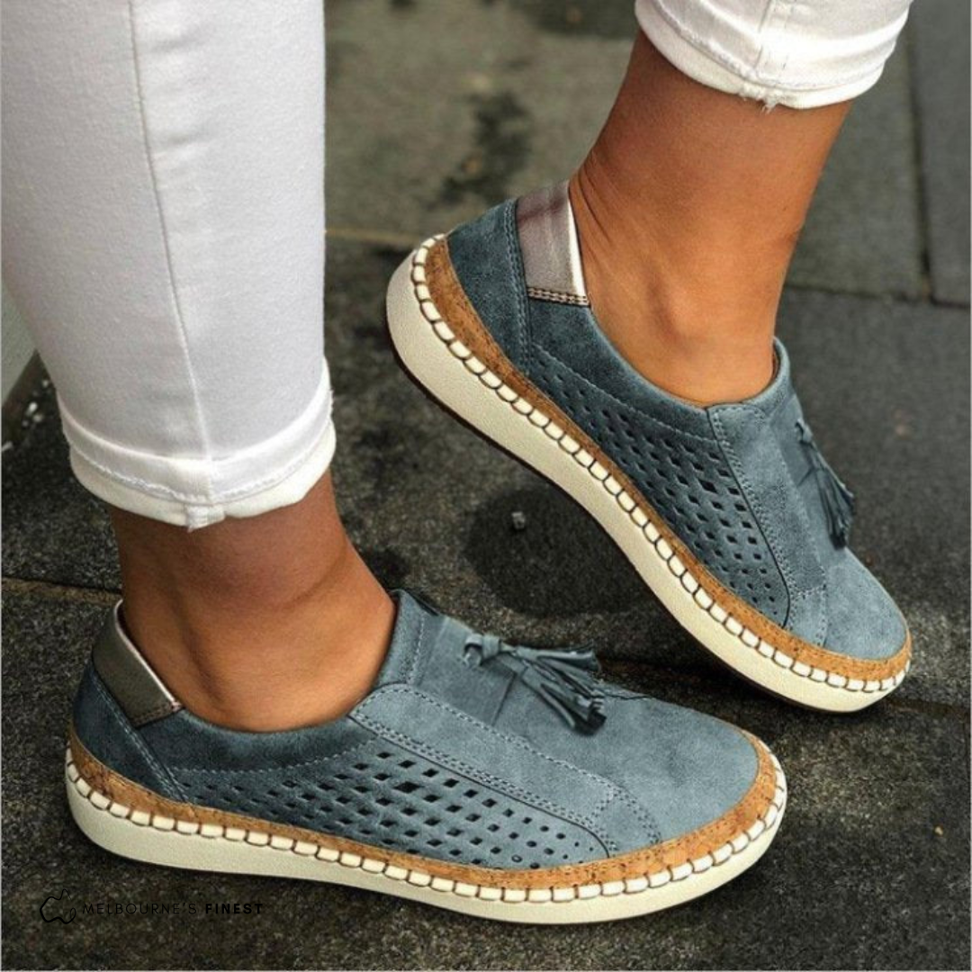 Women's Hollow Out Slip-On Sneakers Blue