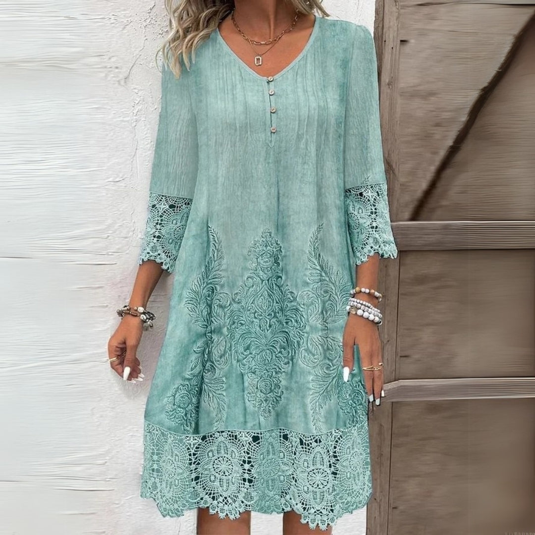 Damen Midikleid mit Blumenmuster