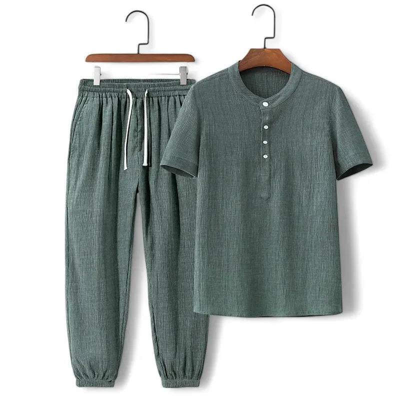Stylish Two-Piece Casual Set Green