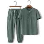 Stylish Two-Piece Casual Set Green