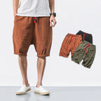 Relaxed Linen Shorts With Drawstring For Summer Comfort