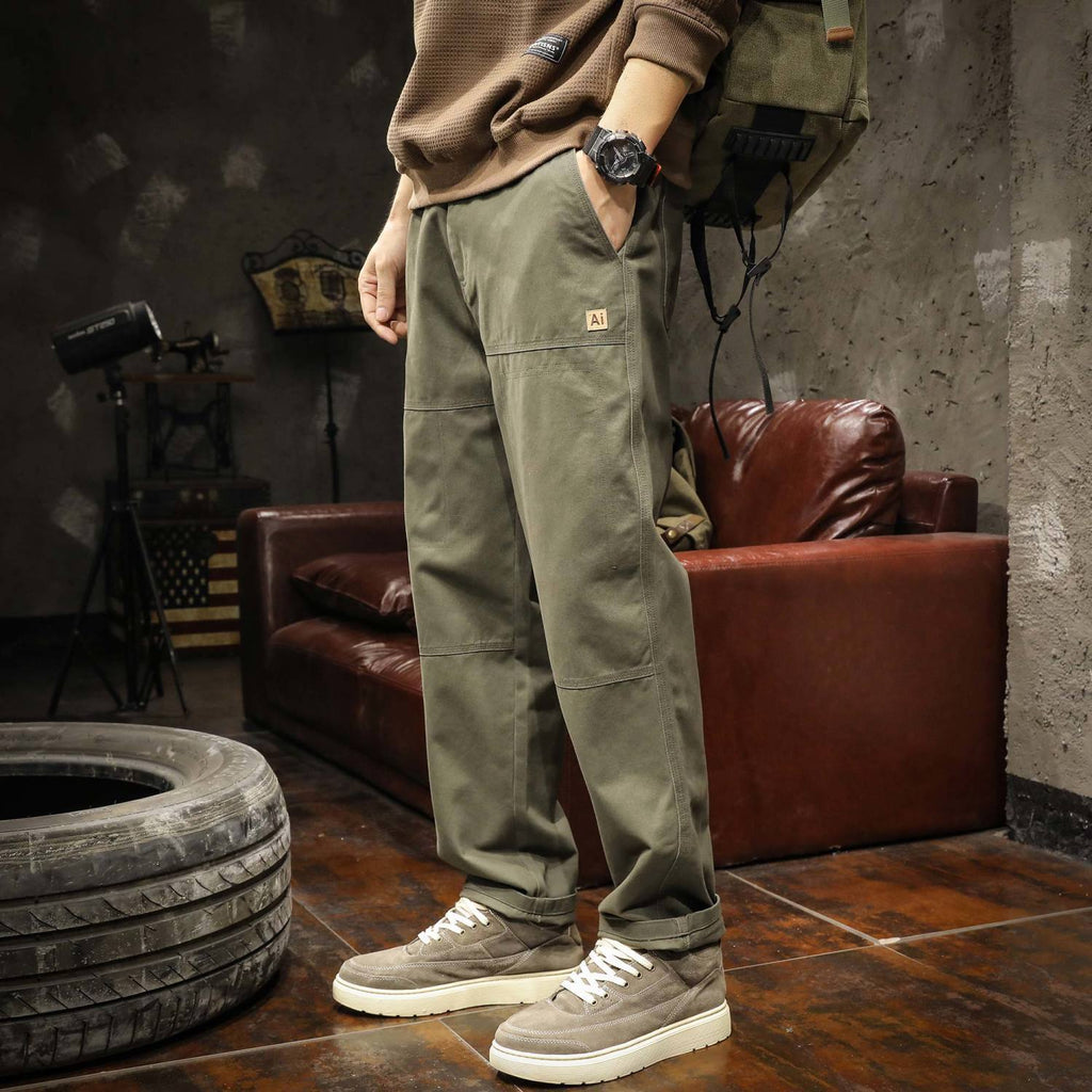 Men's Canvas Panel Pants Green