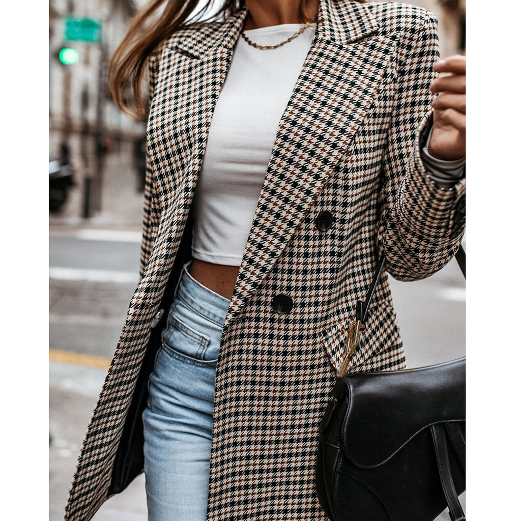 Classic Plaid Tailored Blazer
