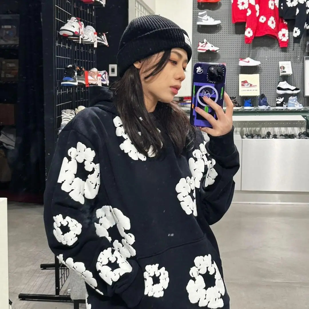 Denim Printed Tracksuit Set for Men & Women – Casual Streetwear Outfit