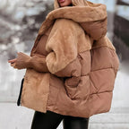 Women Hooded Down Jacket Winter Coat Puffer Warmth