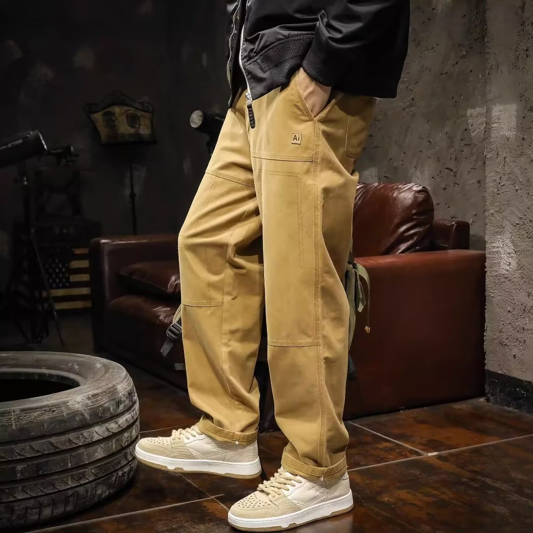 Men's Canvas Panel Pants Yellow