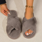Women's Cozy Plush Open Toe Fuzzy Home Slippers