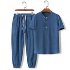 Stylish Two-Piece Casual Set Blue