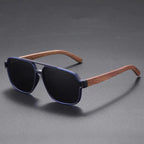 Stylish Oak Wood Sunglasses Dark Blue