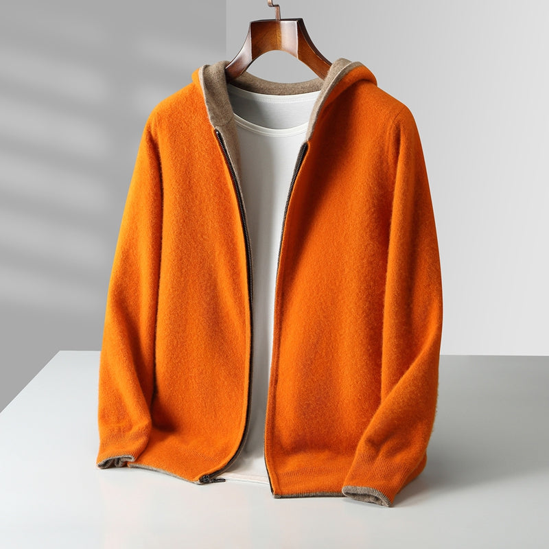 Men's Reversible Cashmere Hoodie - Napoli Style