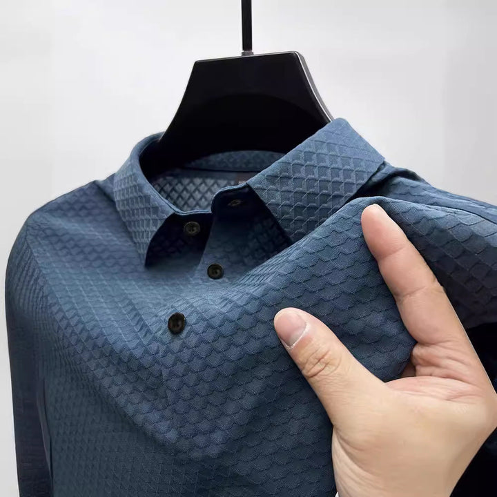 Men's Silk Polo Shirt-MODAUTLET